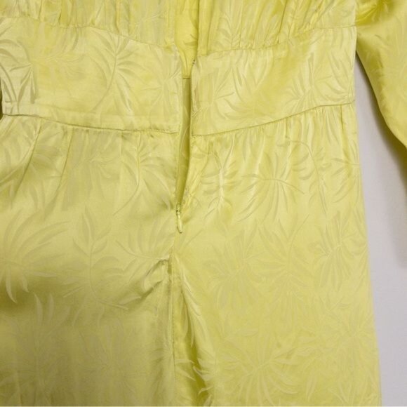 Ronny Kobo Kiara Silk Jacquard Dress M Slit Neon Asymmetric Long Sleeve - Picture 9 of 10